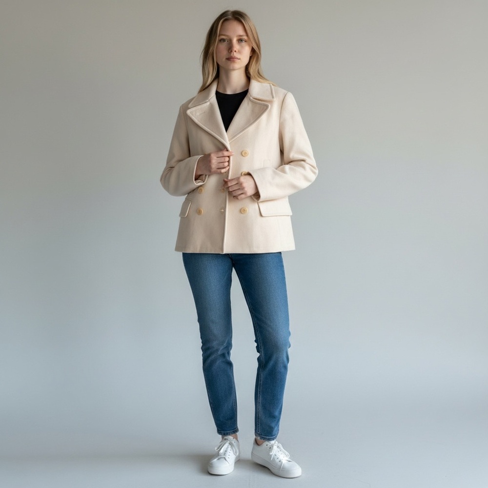 Club Monaco Cream Peacoat